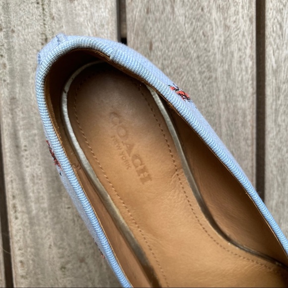 COACH Utopia Lobster Smoking Slippers in Pale Blue - Picture 6 of 8